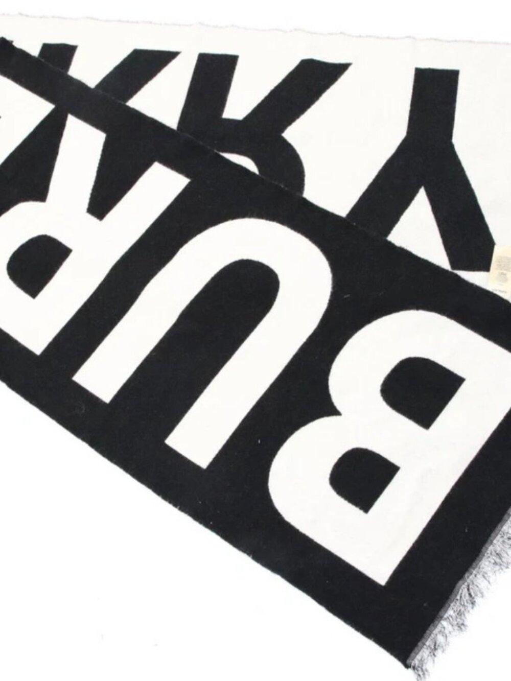 Burberry Wool Scarf 188x33cm - Black/White